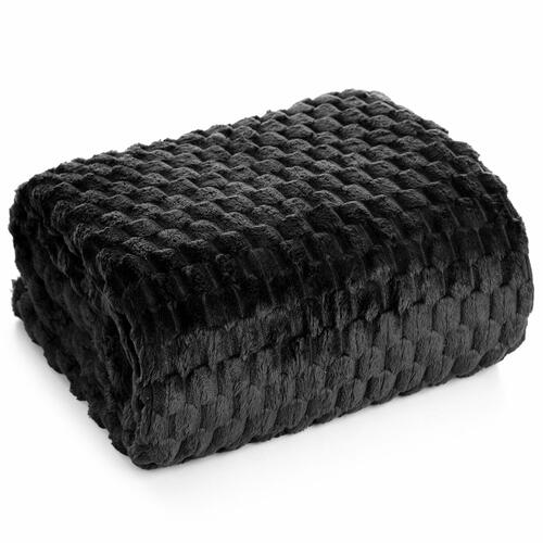 3D mäkká štrukturovaná deka - Cindy 6 čierna, 70 x 160 cm